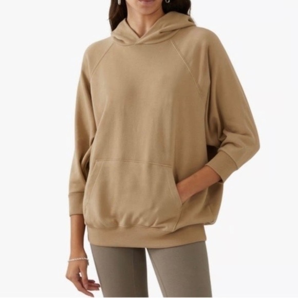ESSENTIALS French Terry Three-Quarter Sleeve 77 Hoodie- small - Picture 2 of 9